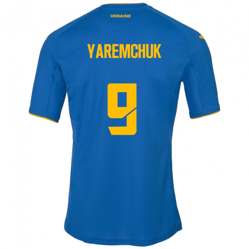 Kinder Ukraine Roman Yaremchuk #9 Blau Auswärtstrikot Trikot 24-26 T-Shirt Belgien