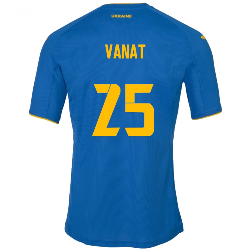 Kinder Ukraine Vladyslav Vanat #25 Blau Auswärtstrikot Trikot 24-26 T-Shirt Belgien