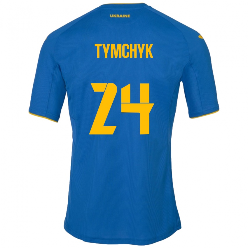 Kinder Ukraine Oleksandr Tymchyk #24 Blau Auswärtstrikot Trikot 24-26 T-Shirt Belgien