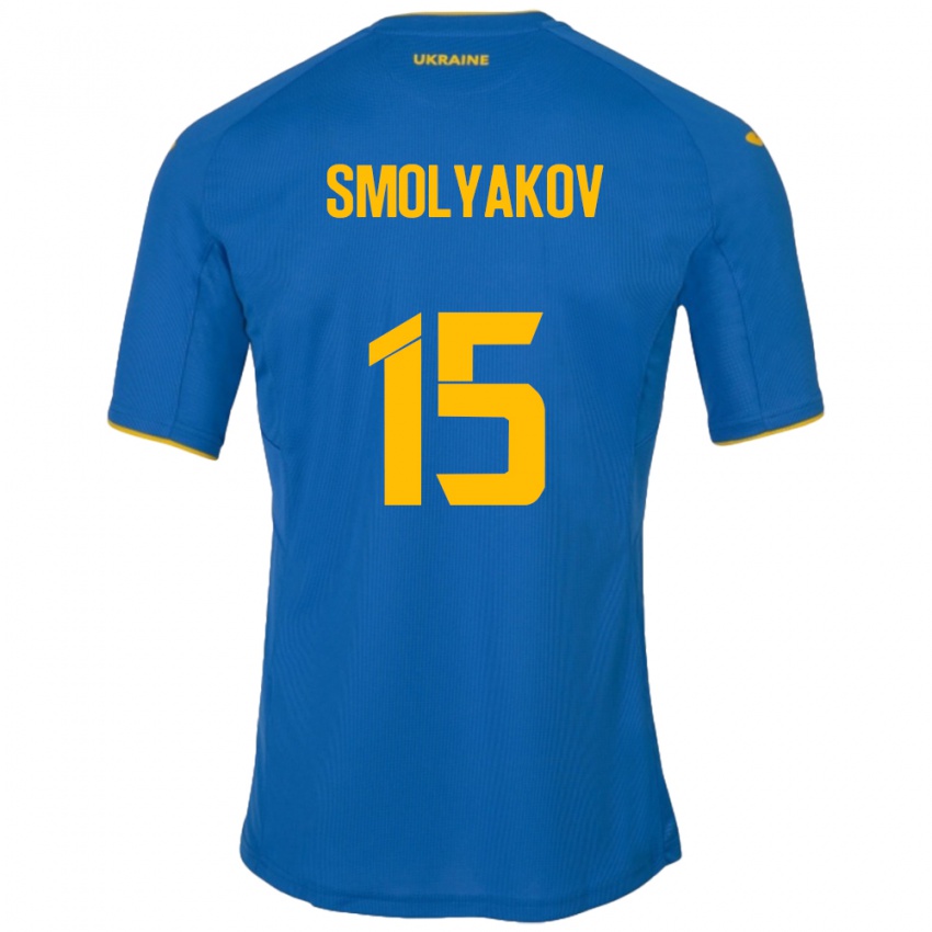 Kinderen Oekraïne Artem Smolyakov #15 Blauw Uitshirt Uittenue 24-26 T-Shirt België