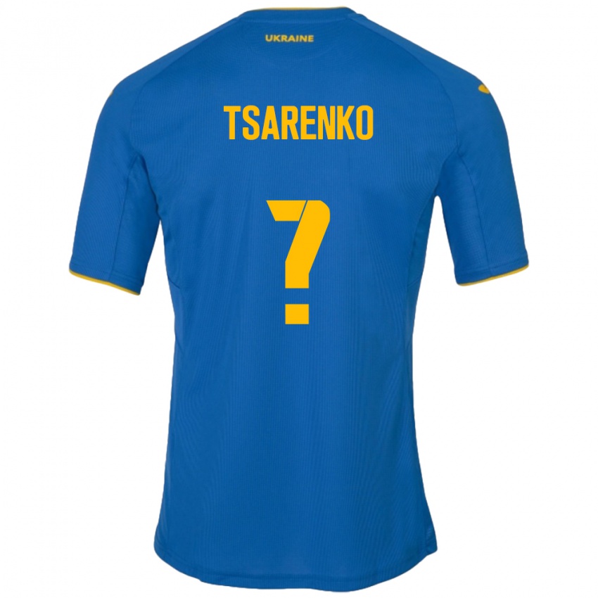 Kinder Ukraine Anton Tsarenko #0 Blau Auswärtstrikot Trikot 24-26 T-Shirt Belgien