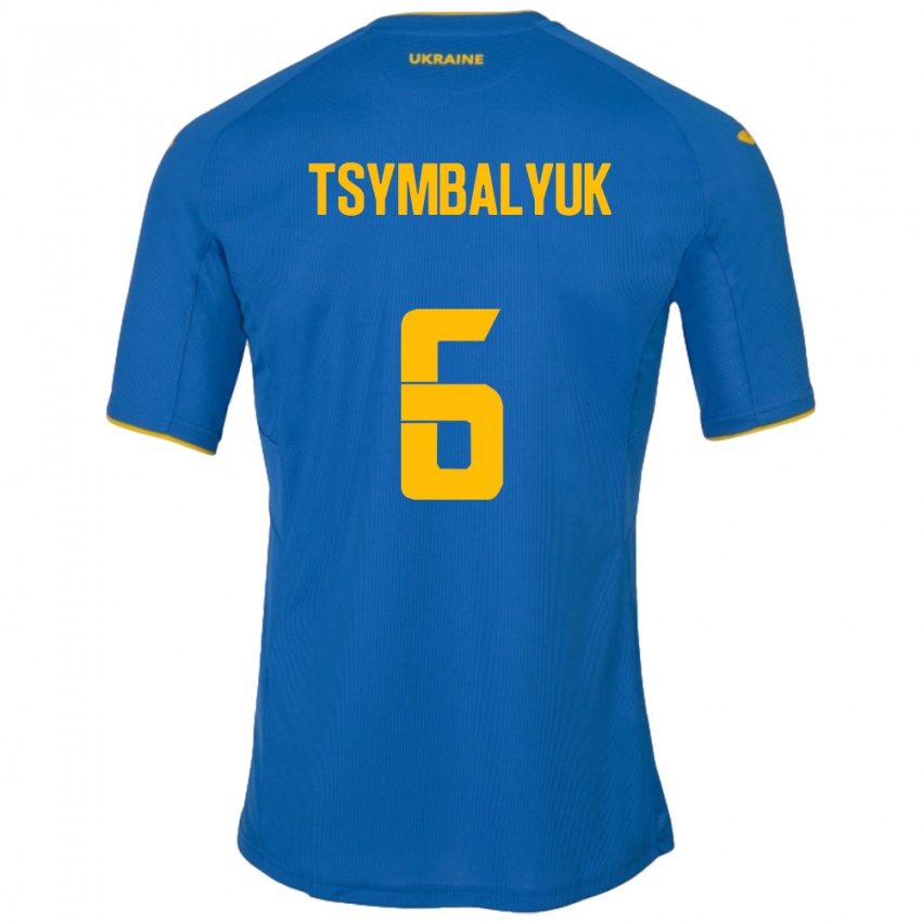 Kinder Ukraine Maksym Tsymbalyuk #6 Blau Auswärtstrikot Trikot 24-26 T-Shirt Belgien