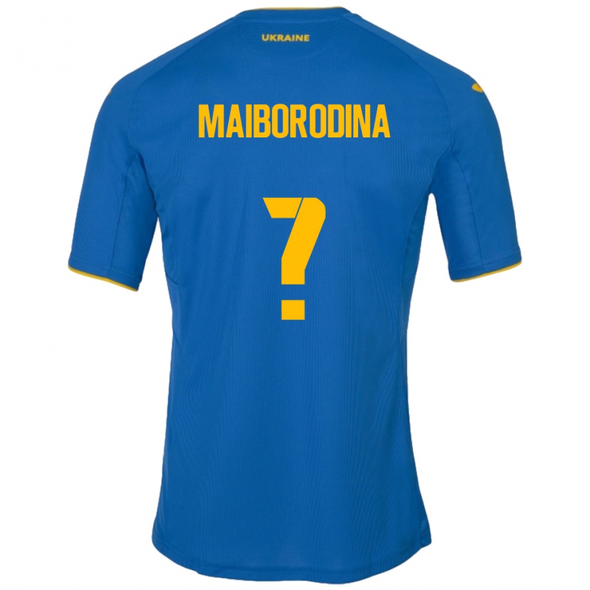 Kinder Ukraine Iryna Maiborodina #0 Blau Auswärtstrikot Trikot 24-26 T-Shirt Belgien