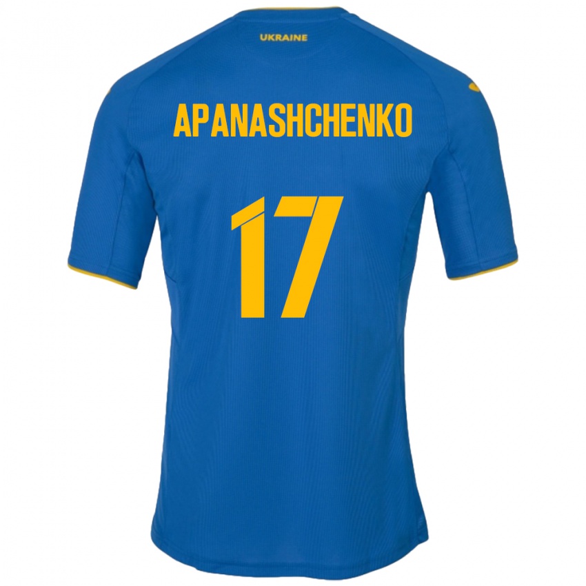 Kinder Ukraine Daryna Apanashchenko #17 Blau Auswärtstrikot Trikot 24-26 T-Shirt Belgien