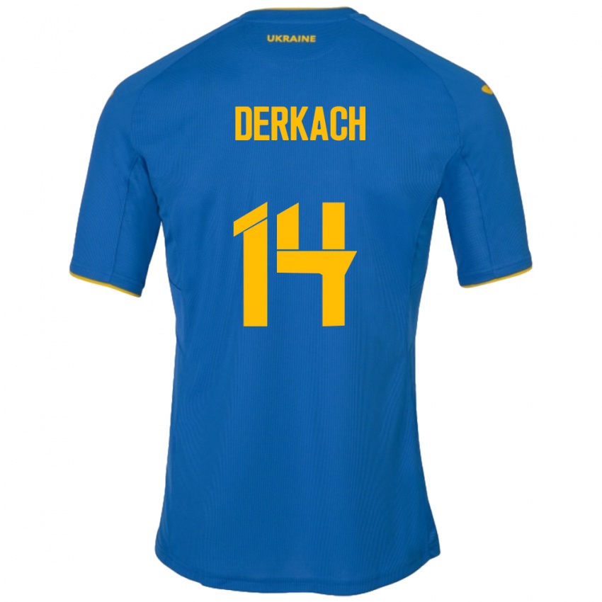 Kinderen Oekraïne Yana Derkach #14 Blauw Uitshirt Uittenue 24-26 T-Shirt België