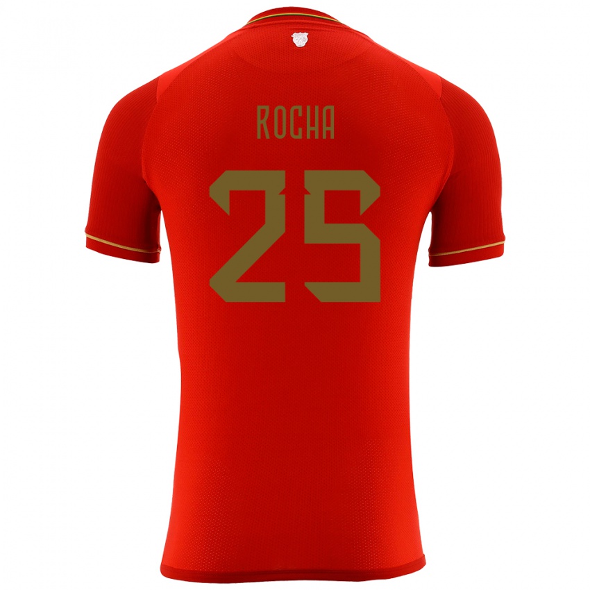 Kinder Bolivien Yomar Rocha #25 Rot Auswärtstrikot Trikot 24-26 T-Shirt Belgien