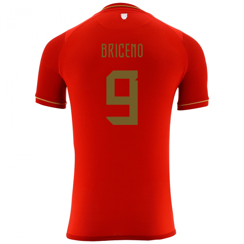 Kinder Bolivien José Briceño #9 Rot Auswärtstrikot Trikot 24-26 T-Shirt Belgien