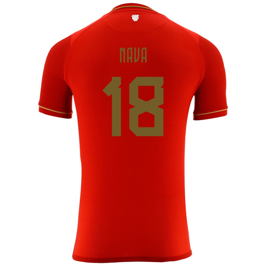 Kinder Bolivien Fernando Nava #18 Rot Auswärtstrikot Trikot 24-26 T-Shirt Belgien