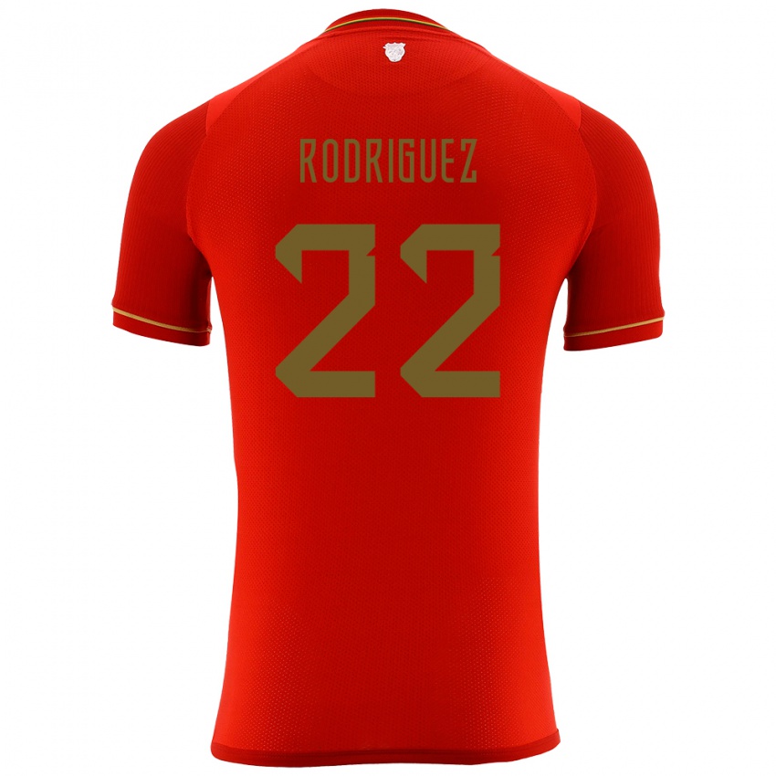 Kinder Bolivien Carlitos Rodriguez #22 Rot Auswärtstrikot Trikot 24-26 T-Shirt Belgien