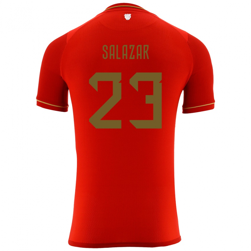 Kinder Bolivien Alba Salazar #23 Rot Auswärtstrikot Trikot 24-26 T-Shirt Belgien