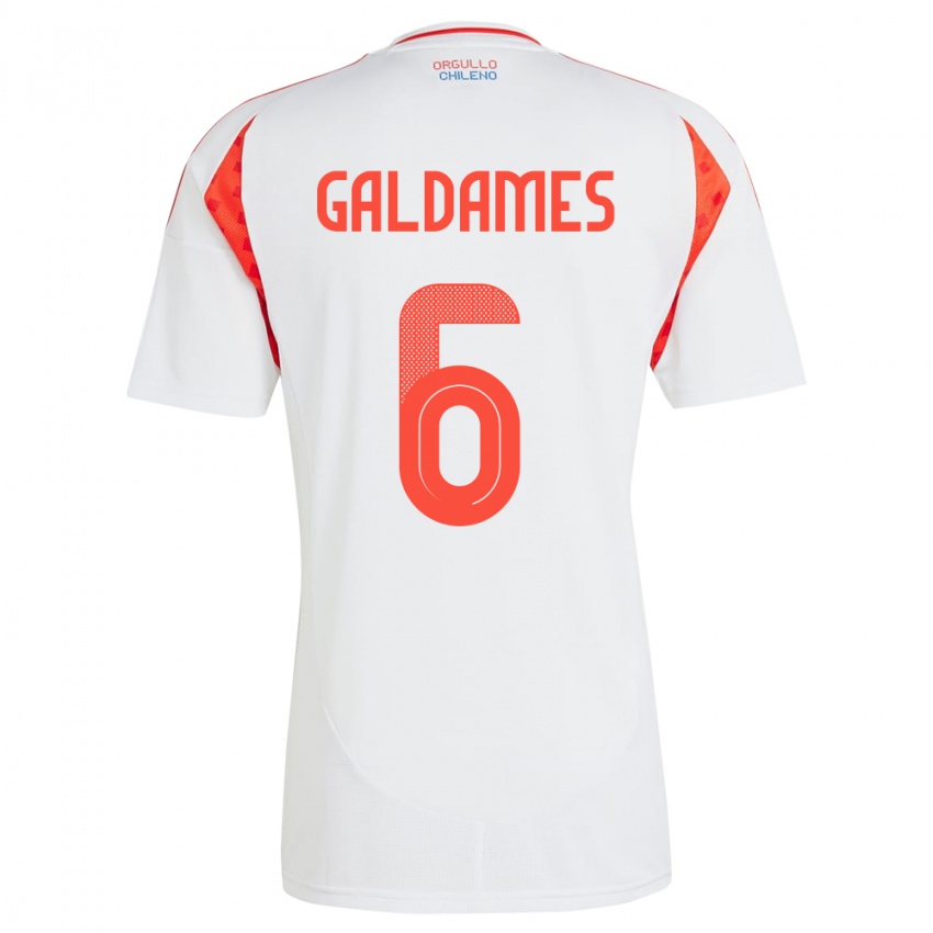 Kinderen Chili Thomas Galdames #6 Wit Uitshirt Uittenue 24-26 T-Shirt België
