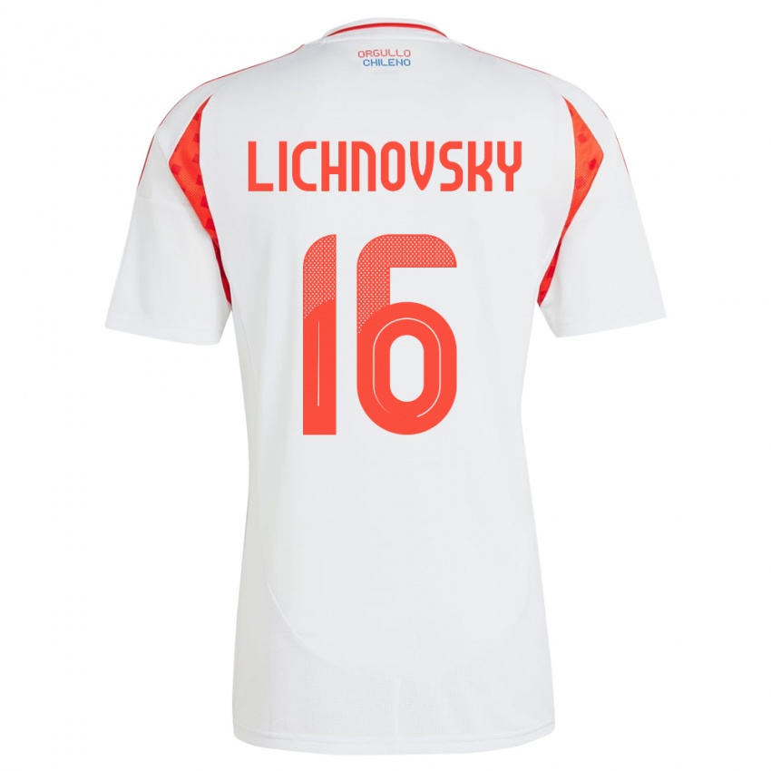 Enfant Maillot Chili Igor Lichnovsky #16 Blanc Tenues Extérieur 24-26 T-Shirt Belgique