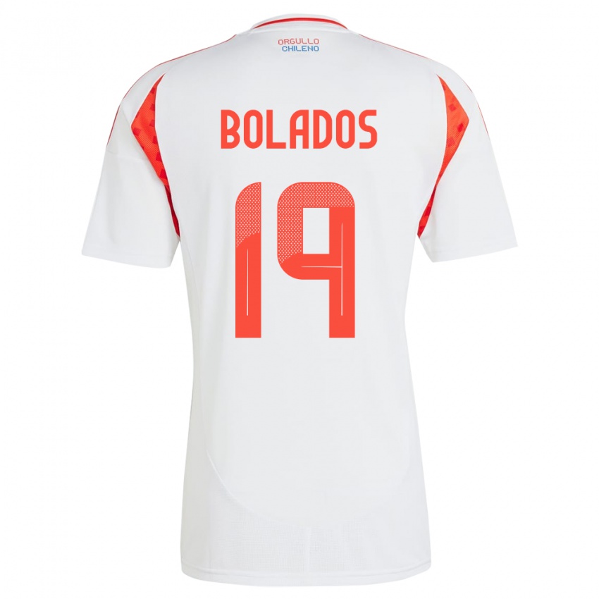 Kinder Chile Marcos Bolados #19 Weiß Auswärtstrikot Trikot 24-26 T-Shirt Belgien