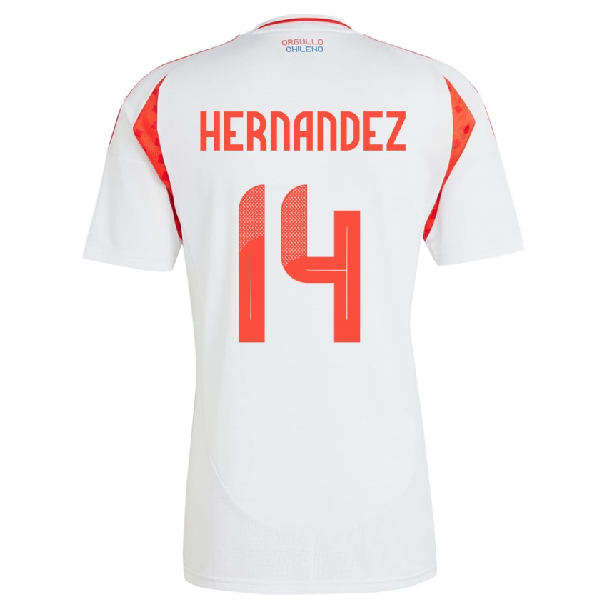 Kinderen Chili Leandro Hernández #14 Wit Uitshirt Uittenue 24-26 T-Shirt België