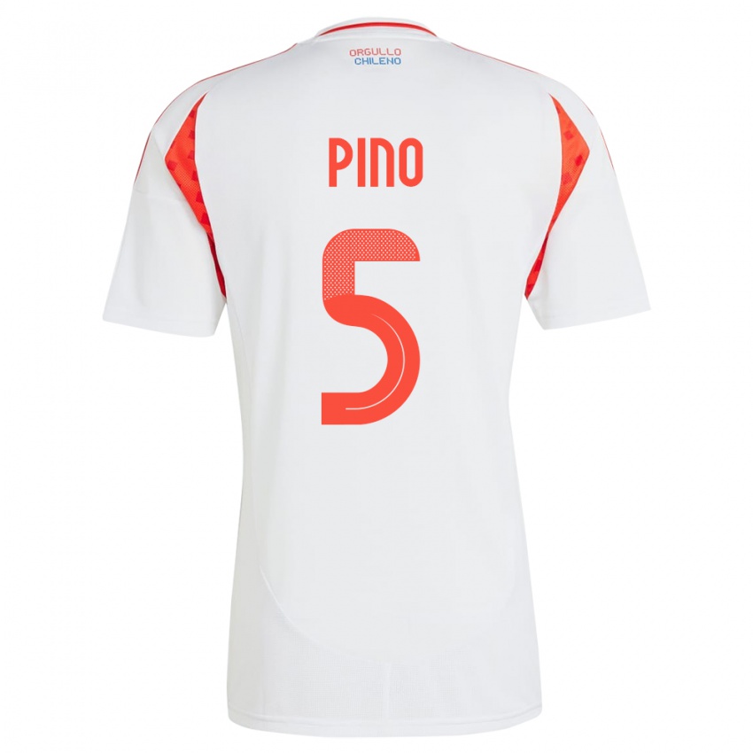 Kinderen Chili Sebastián Pino #5 Wit Uitshirt Uittenue 24-26 T-Shirt België