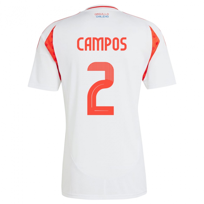 Kinderen Chili Víctor Campos #2 Wit Uitshirt Uittenue 24-26 T-Shirt België