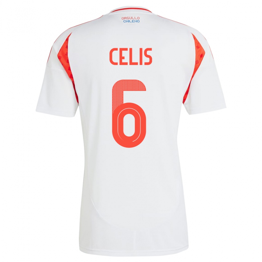 Enfant Maillot Chili Milovan Celis #6 Blanc Tenues Extérieur 24-26 T-Shirt Belgique