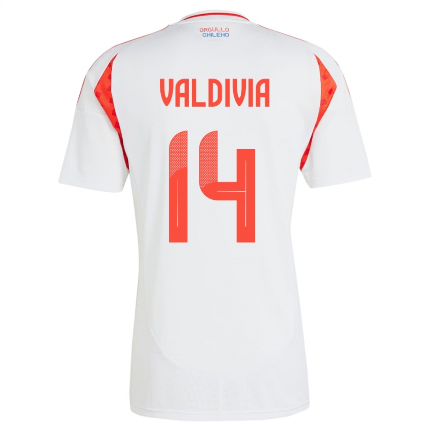 Kinderen Chili Felipe Valdivia #14 Wit Uitshirt Uittenue 24-26 T-Shirt België