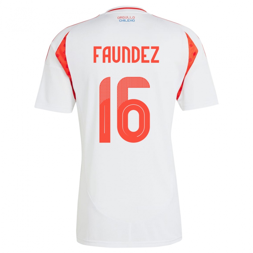 Kinder Chile Felipe Faúndez #16 Weiß Auswärtstrikot Trikot 24-26 T-Shirt Belgien