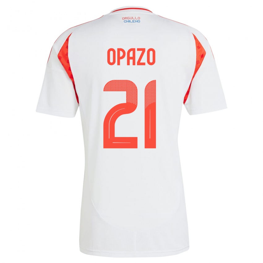 Kinderen Chili Diego Opazo #21 Wit Uitshirt Uittenue 24-26 T-Shirt België