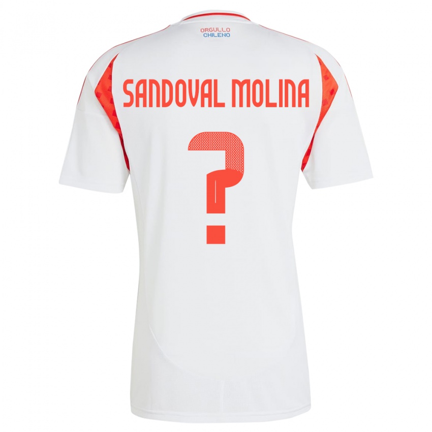 Kinderen Chili Mario Sandoval Molina #0 Wit Uitshirt Uittenue 24-26 T-Shirt België