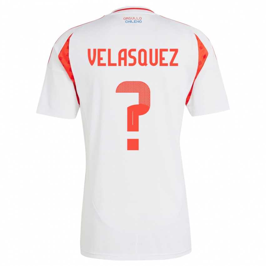 Kinder Chile Milovan Velásquez #0 Weiß Auswärtstrikot Trikot 24-26 T-Shirt Belgien