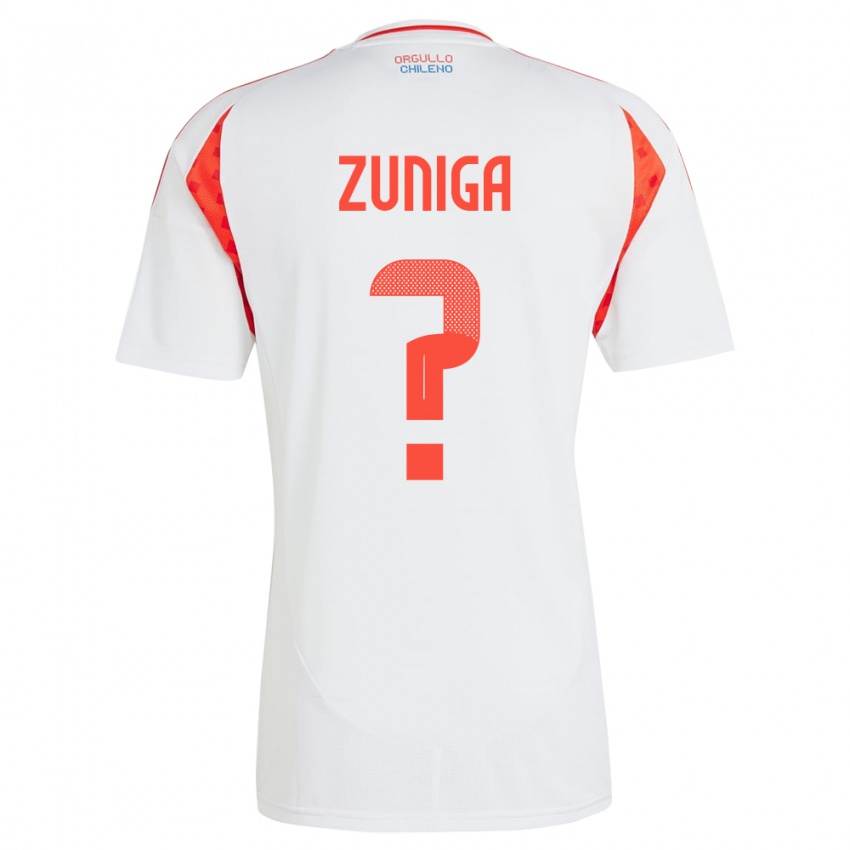 Kinderen Chili Máximo Zúñiga #0 Wit Uitshirt Uittenue 24-26 T-Shirt België