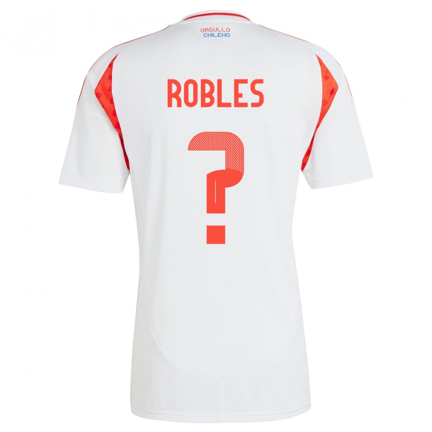 Kinder Chile Diego Robles #0 Weiß Auswärtstrikot Trikot 24-26 T-Shirt Belgien