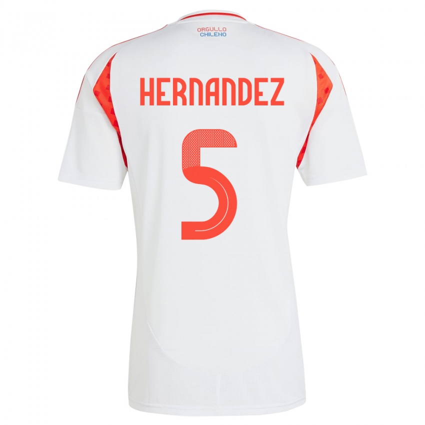 Kinderen Chili Monserrat Hernández #5 Wit Uitshirt Uittenue 24-26 T-Shirt België