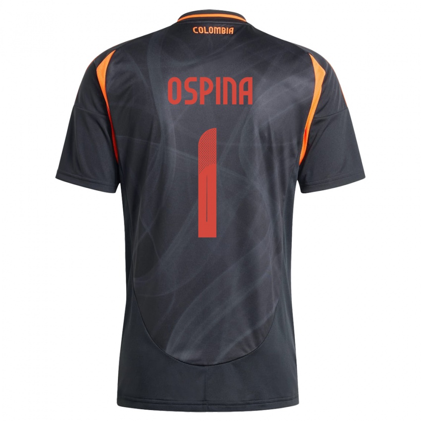 Kinder Kolumbien David Ospina #1 Schwarz Auswärtstrikot Trikot 24-26 T-Shirt Belgien