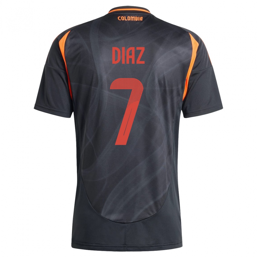 Kinderen Colombia Luis Díaz #7 Zwart Uitshirt Uittenue 24-26 T-Shirt België