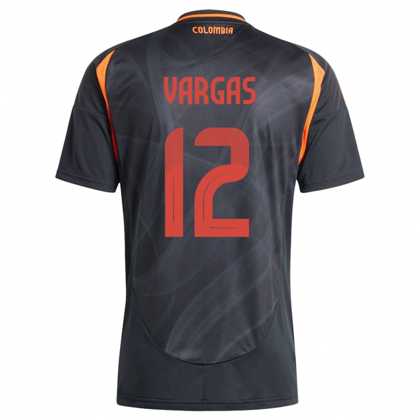 Kinder Kolumbien Camilo Vargas #12 Schwarz Auswärtstrikot Trikot 24-26 T-Shirt Belgien