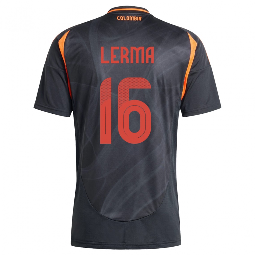 Kinderen Colombia Jefferson Lerma #16 Zwart Uitshirt Uittenue 24-26 T-Shirt België