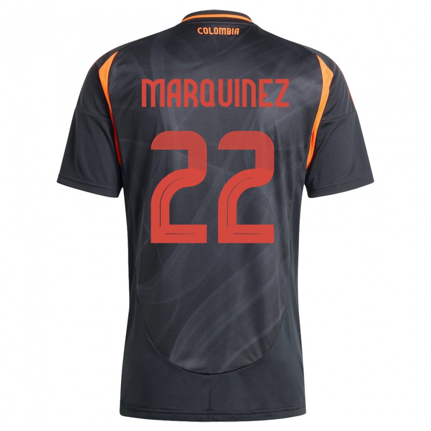 Kinderen Colombia Luis Marquinez #22 Zwart Uitshirt Uittenue 24-26 T-Shirt België