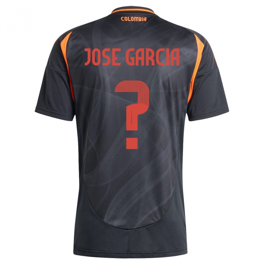 Kinder Kolumbien José García #0 Schwarz Auswärtstrikot Trikot 24-26 T-Shirt Belgien