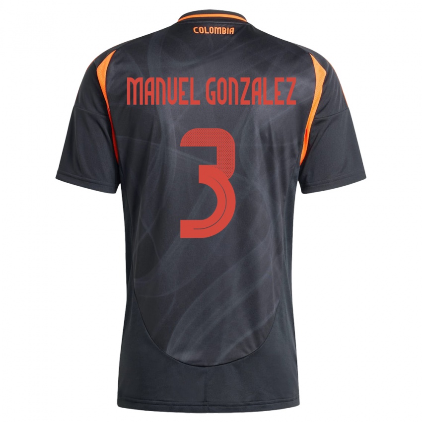 Kinderen Colombia Carlos Manuel González #3 Zwart Uitshirt Uittenue 24-26 T-Shirt België