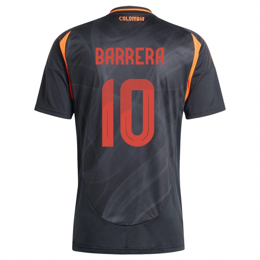 Kinder Kolumbien Jordan Barrera #10 Schwarz Auswärtstrikot Trikot 24-26 T-Shirt Belgien