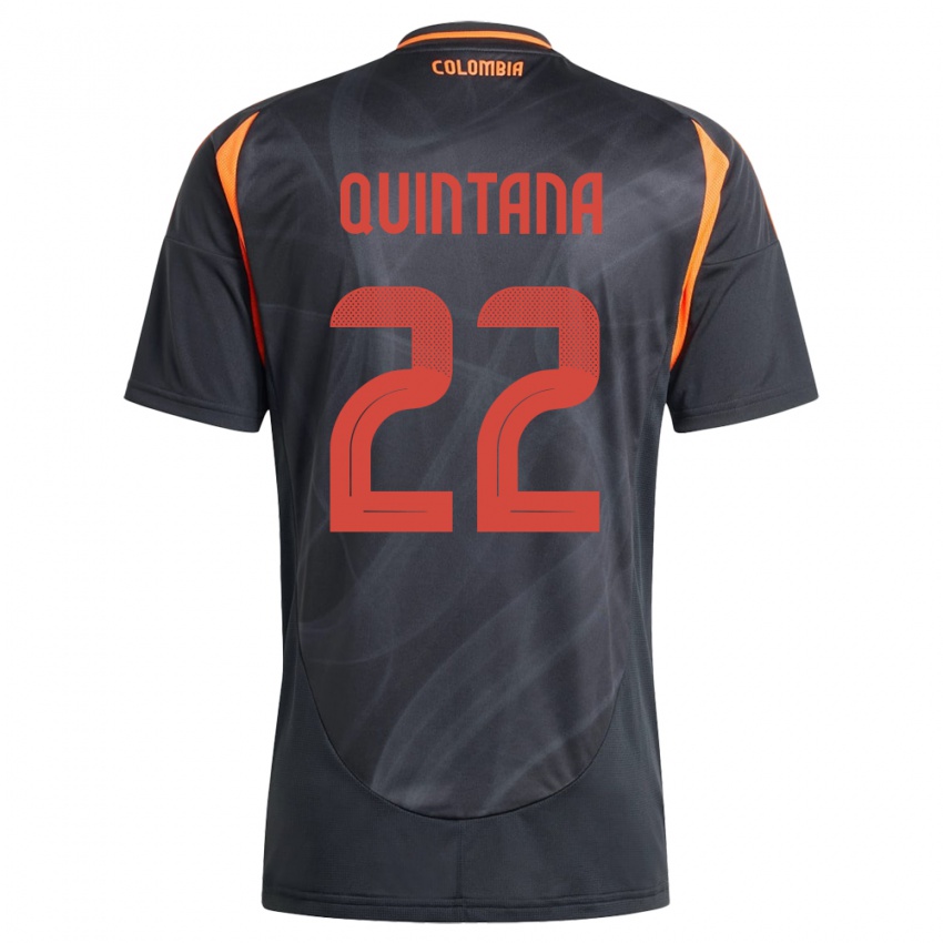 Kinder Kolumbien Breiner Quintana #22 Schwarz Auswärtstrikot Trikot 24-26 T-Shirt Belgien