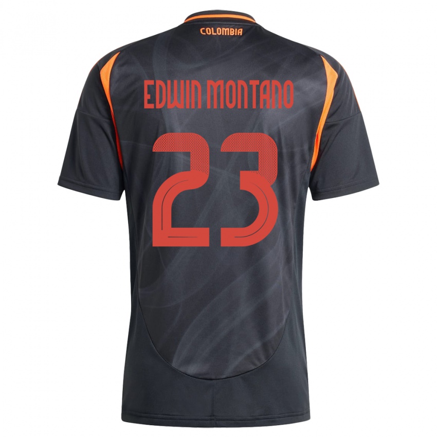 Kinder Kolumbien John Edwin Montaño #23 Schwarz Auswärtstrikot Trikot 24-26 T-Shirt Belgien