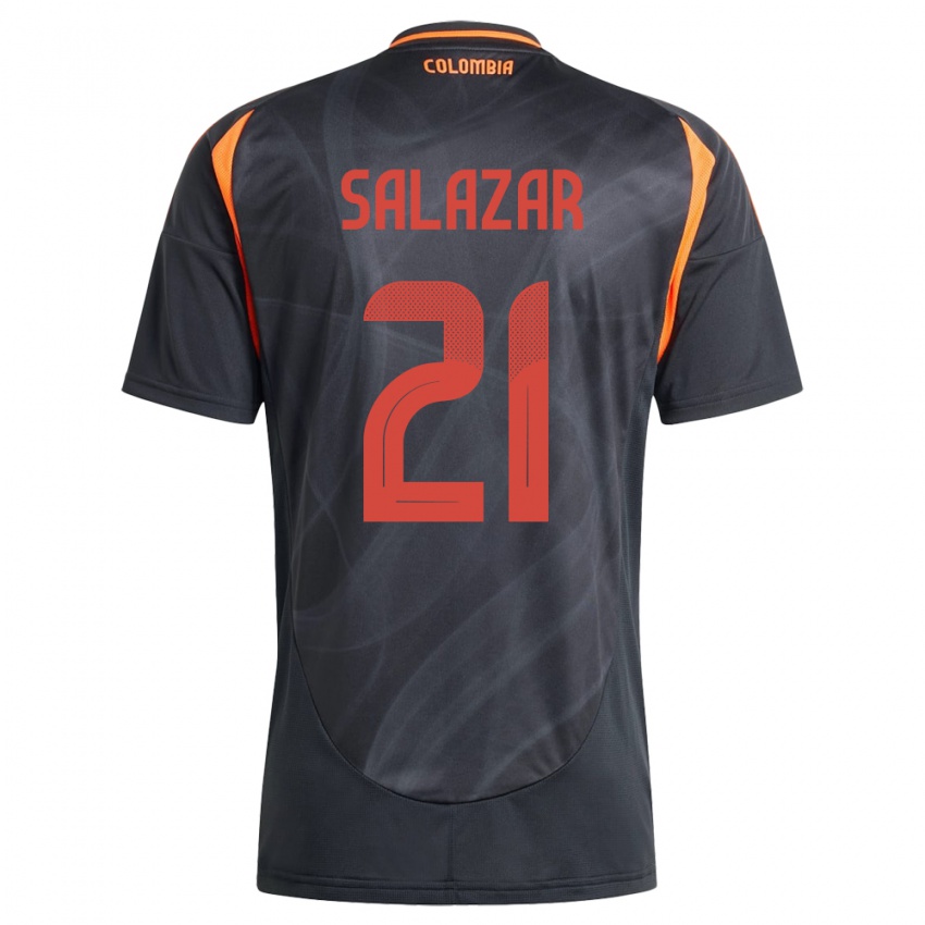 Kinder Kolumbien Liana Salazar #21 Schwarz Auswärtstrikot Trikot 24-26 T-Shirt Belgien