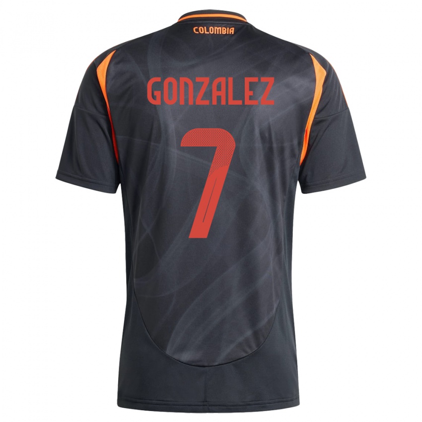 Kinder Kolumbien Celis González #7 Schwarz Auswärtstrikot Trikot 24-26 T-Shirt Belgien