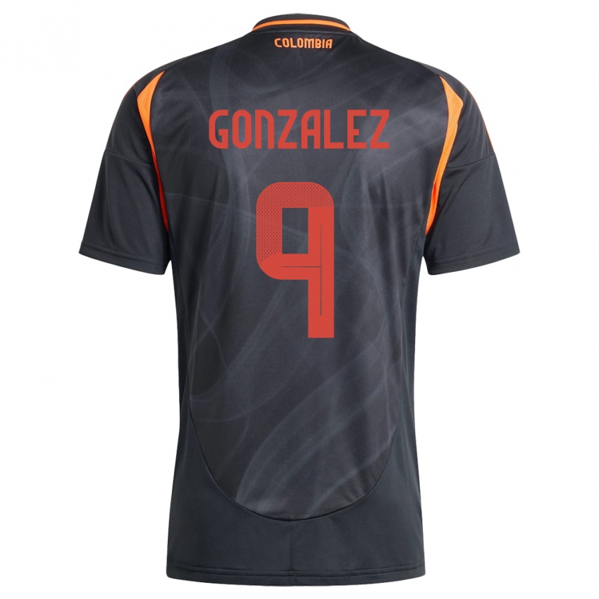 Kinder Kolumbien Manuela González #9 Schwarz Auswärtstrikot Trikot 24-26 T-Shirt Belgien