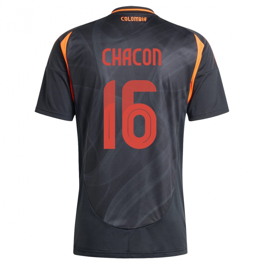 Kinder Kolumbien Ivonne Chacón #16 Schwarz Auswärtstrikot Trikot 24-26 T-Shirt Belgien