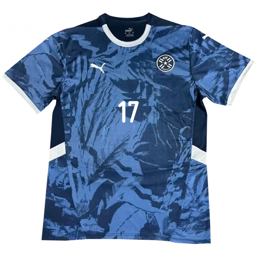 Kinder Paraguay Kevin Pereira #17 Blau Auswärtstrikot Trikot 24-26 T-Shirt Belgien