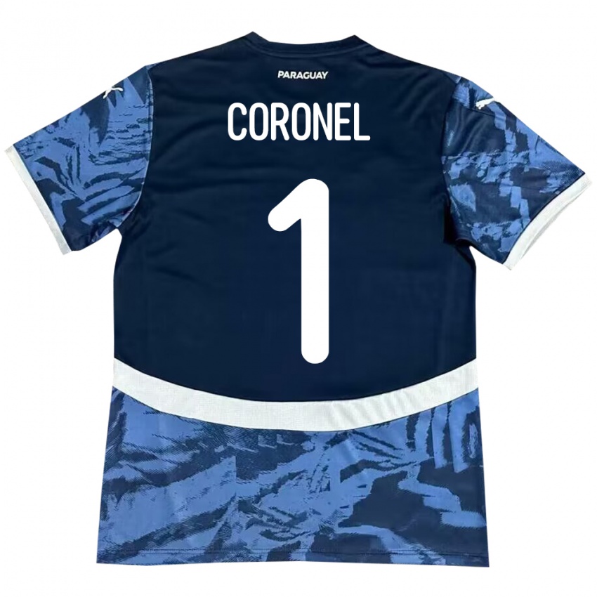 Kinderen Paraguay Carlos Coronel #1 Blauw Uitshirt Uittenue 24-26 T-Shirt België