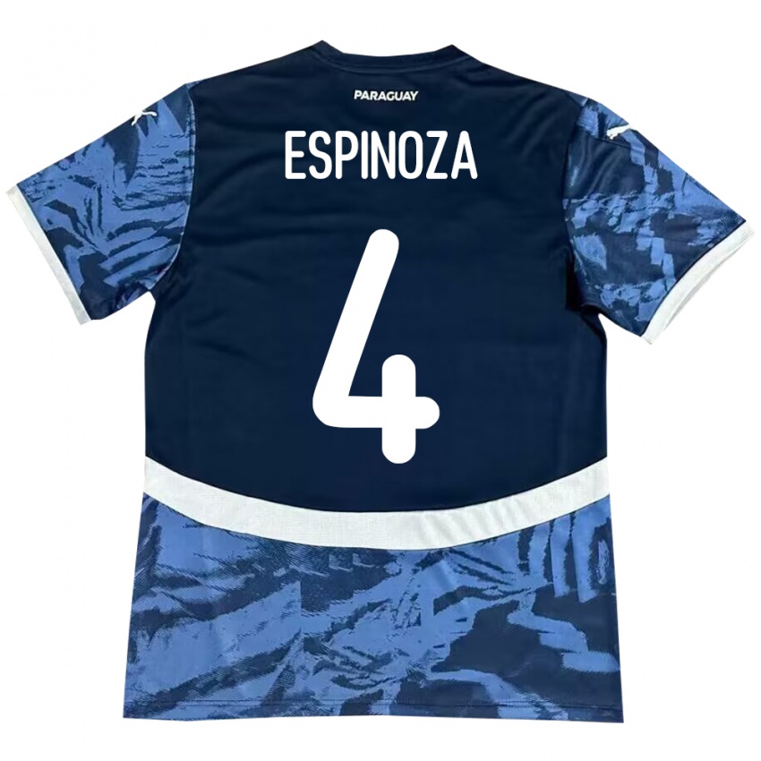 Kinderen Paraguay Matías Espinoza #4 Blauw Uitshirt Uittenue 24-26 T-Shirt België