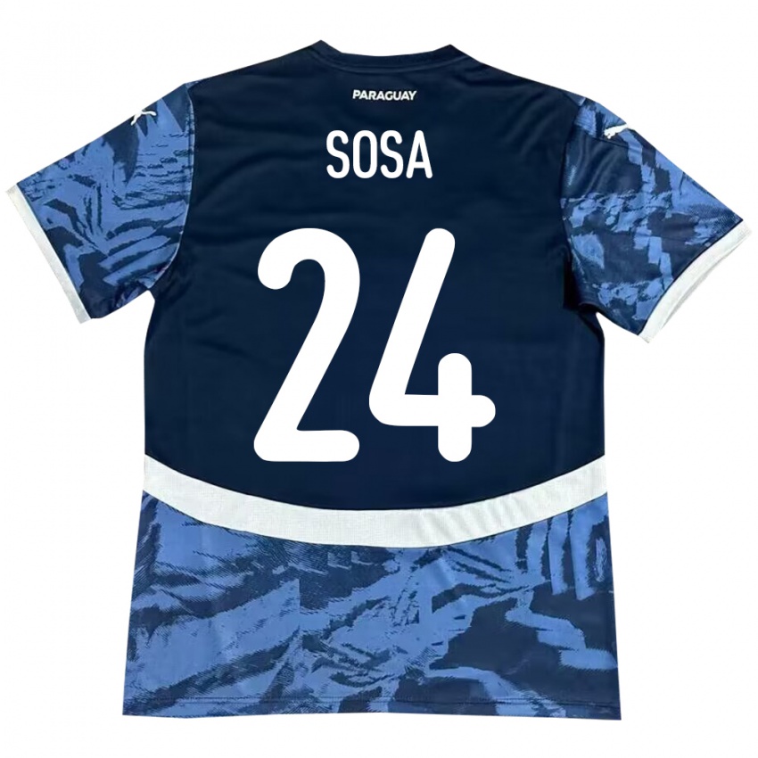 Kinderen Paraguay Ramón Sosa #24 Blauw Uitshirt Uittenue 24-26 T-Shirt België