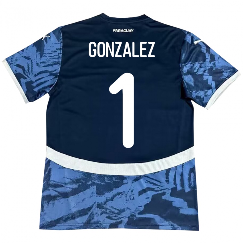 Kinderen Paraguay Ángel González #1 Blauw Uitshirt Uittenue 24-26 T-Shirt België