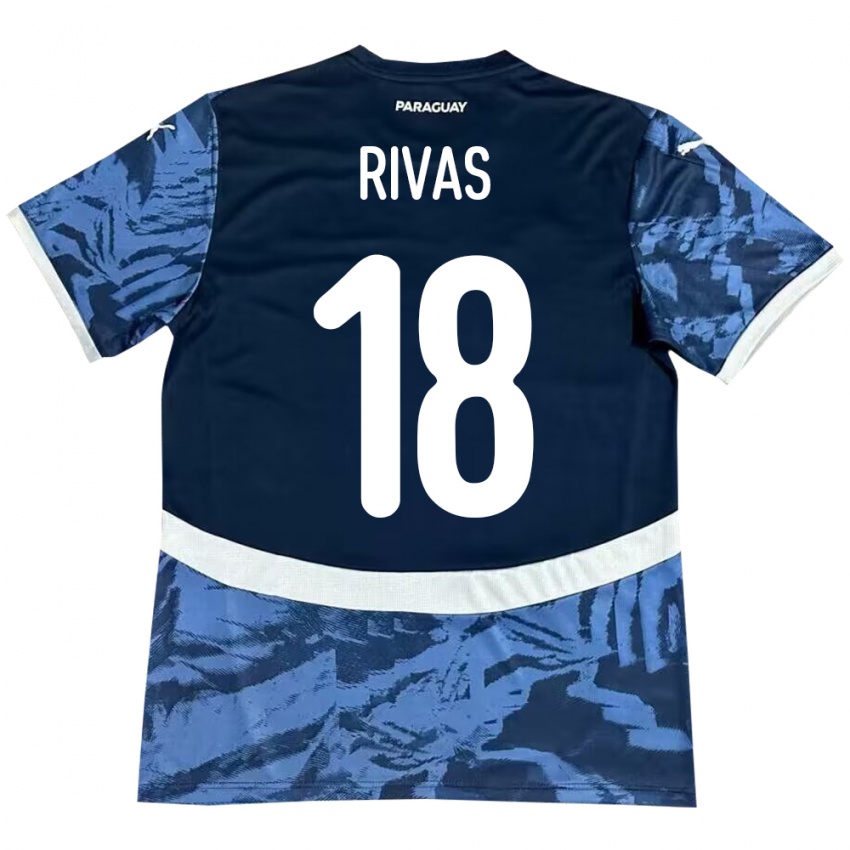 Kinderen Paraguay Daniel Rivas #18 Blauw Uitshirt Uittenue 24-26 T-Shirt België