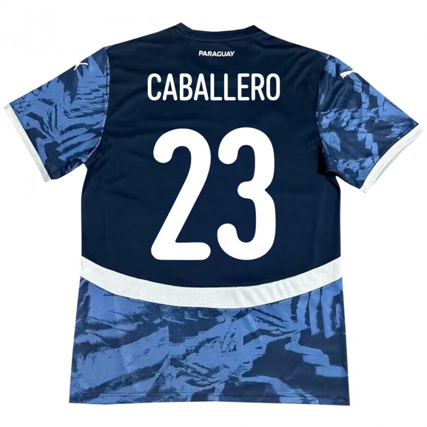 Enfant Maillot Paraguay Tiago Caballero #23 Bleu Tenues Extérieur 24-26 T-Shirt Belgique